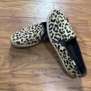 Keds x Kate Spade Calf Hair Leopard Print Slides